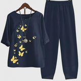 Ursula Conjunto Chic de Camisa y Pantalón con Estilo Relajado