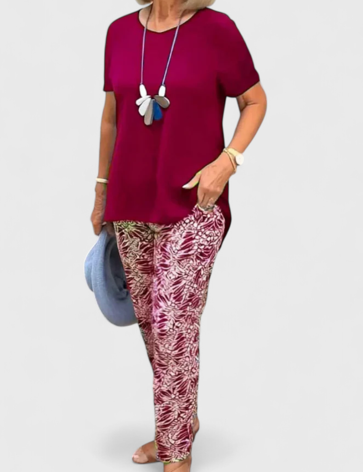 Candelaria Conjunto Elegante de Dos Piezas con Corte Estructurado