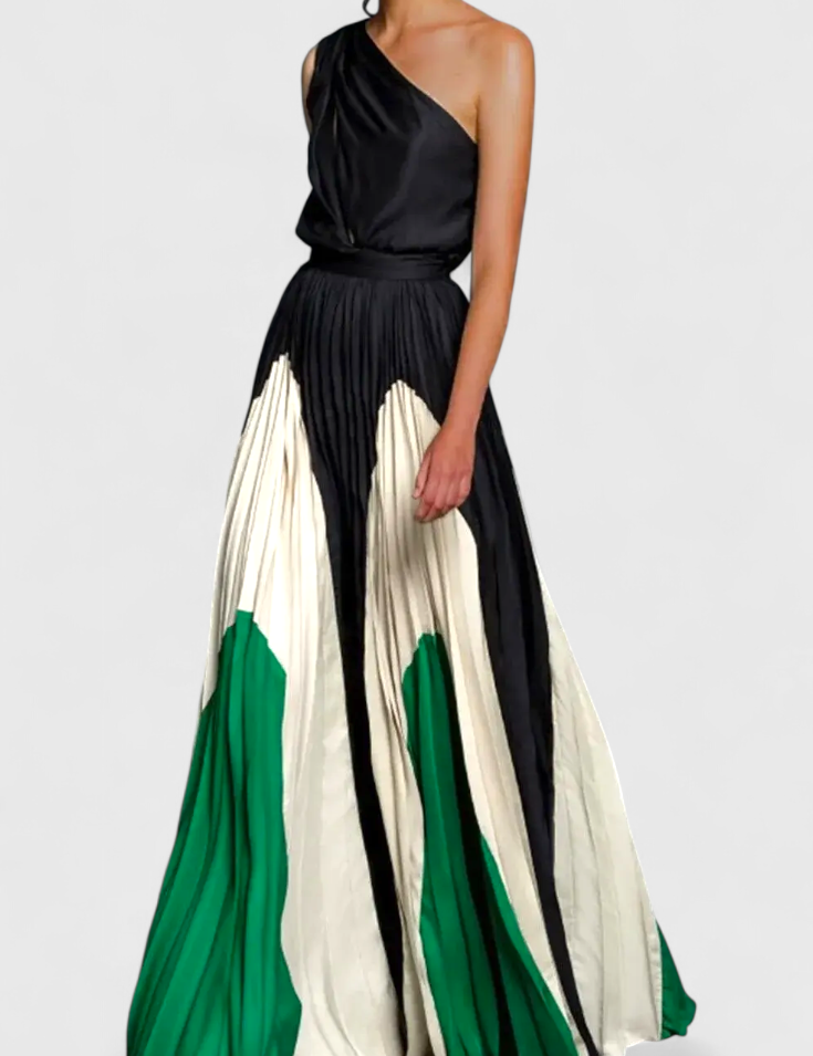 Antía Vestido Maxi Off-Shoulder con Estampado Elegante