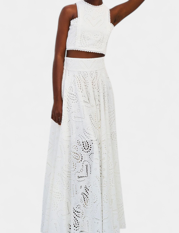 Danitza Conjunto Romántico de Encaje Floral Calado