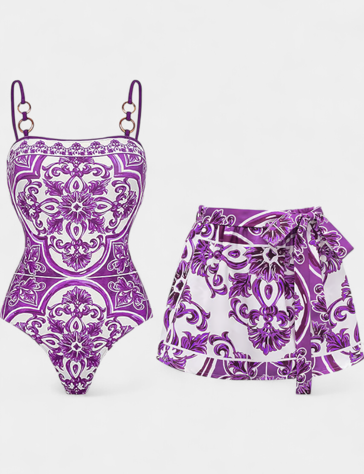 Ahria Conjunto de Traje de Baño de Una Pieza Floral