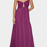 Elettra Vestido Maxi de Tirantes Finos y Drapeado Fluido