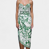 Ahria Bañador Entero con Vestido de Tirantes y Estampado de Sombras Naturales