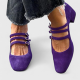 Evdokia Tacones con Múltiples Cinturones y Punta Cuadrada