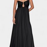 Elettra Vestido Maxi de Tirantes Finos y Drapeado Fluido