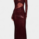 Dottie Vestido de Noche Off-Shoulder con Transparencias