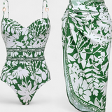 Ahria Bañador Entero con Vestido de Tirantes y Estampado de Sombras Naturales