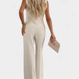 Paloma Conjunto Elegante de 2 Piezas con Blusa sin Mangas y Pantalón Fluido