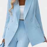 Julia Conjunto Urbano de Blazer y Pantalón de Corte Regular