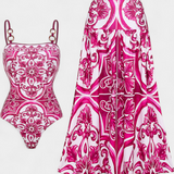 Ahria Conjunto de Baño Estampado con Vestido de Tirantes