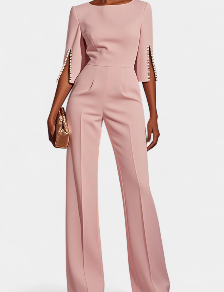 Prim Mono Suelto de Color Sólido con Cuello Redondo