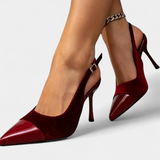 Candice Tacones Stiletto de Terciopelo con Patchwork