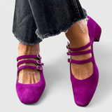 Evdokia Tacones con Múltiples Cinturones y Punta Cuadrada