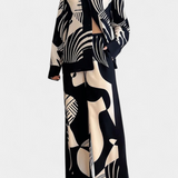 Basilisa Conjunto de Pierna Ancha con Estampado de Grafiti