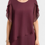 Cornelia Vestido Asimétrico de Chiffon con Silueta Flotante