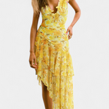 Ahria Bañador Entero Floral con Lirios Amarillos y Vestido a Juego