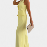 Paloma Conjunto Elegante de 2 Piezas con Blusa sin Mangas y Pantalón Fluido