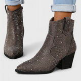 Berenice Botas Elegantes con Patchwork y Cremallera Lateral