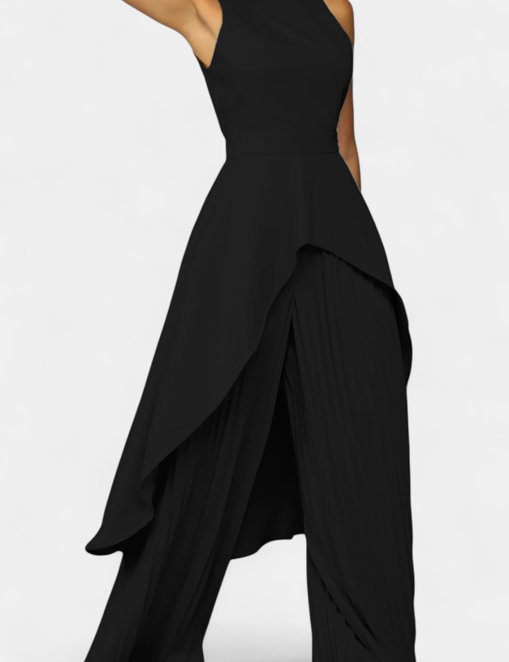 Chrysoula Conjunto Asimétrico con Pantalón Plisado