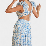 Zuleika Vestido de Chifón con Volantes y Aberturas Laterales