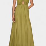 Elettra Vestido Maxi de Tirantes Finos y Drapeado Fluido