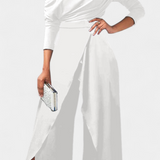 Brina Mono Largo Tie Dye con Hombros Descubiertos y Pierna Ancha con Abertura