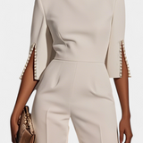 Prim Mono Suelto de Color Sólido con Cuello Redondo