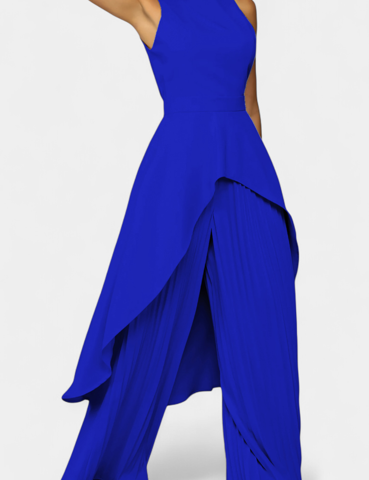 Chrysoula Conjunto Asimétrico con Pantalón Plisado