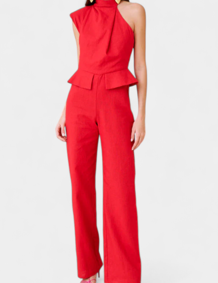 Nerida Mono Largo Asimétrico de Lino y Algodón