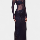 Dottie Vestido de Noche Off-Shoulder con Transparencias