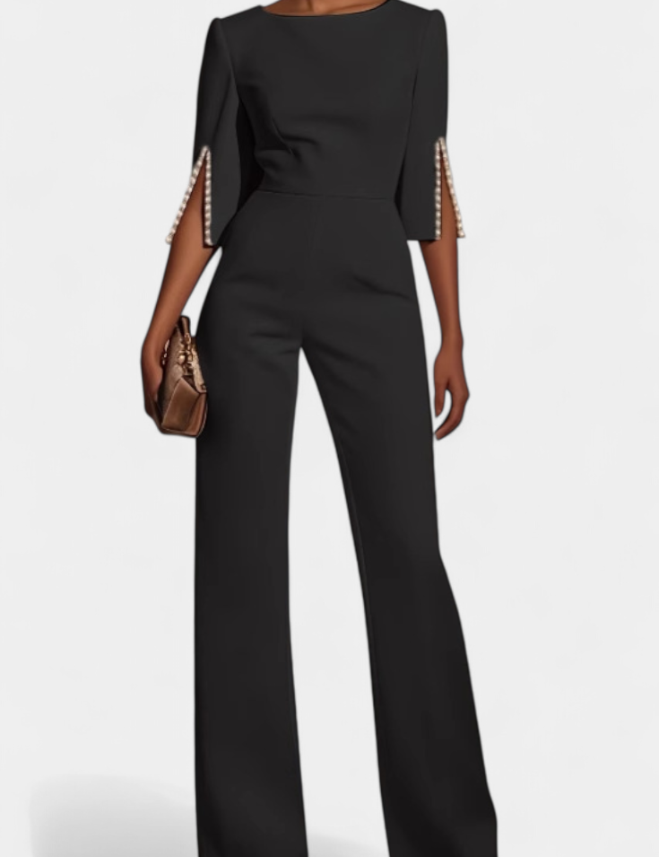 Prim Mono Suelto de Color Sólido con Cuello Redondo