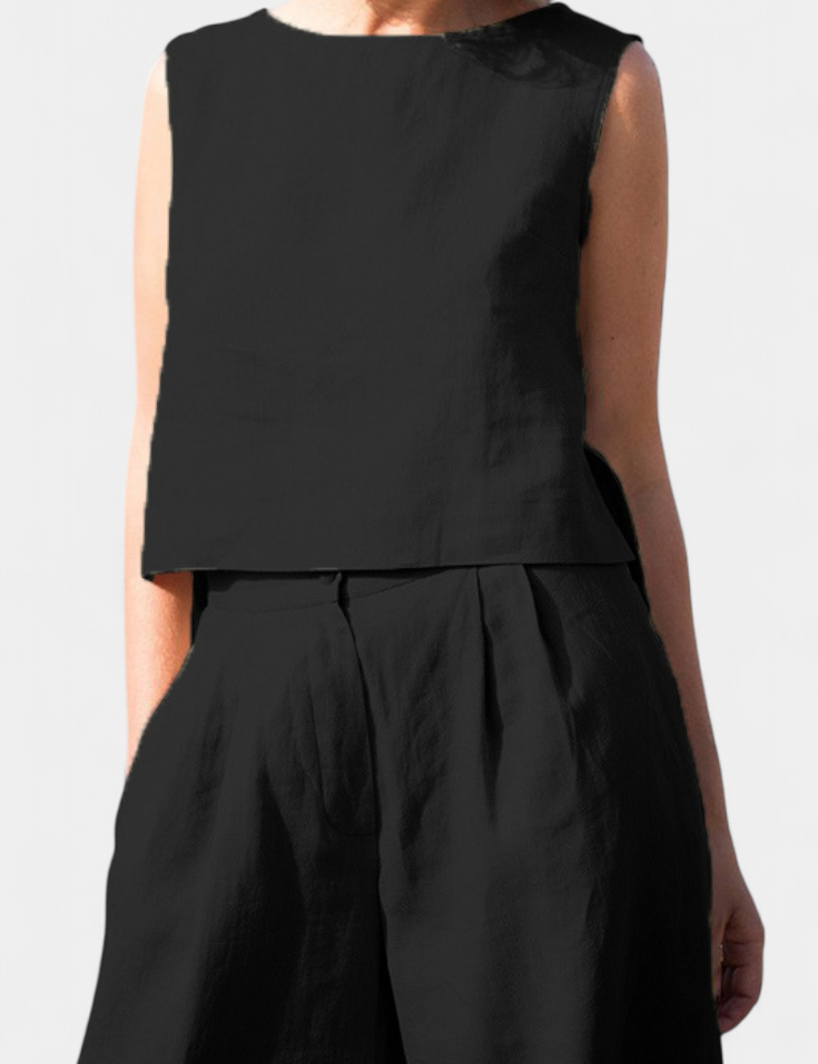 Yvanne Conjunto Vintage Sin Mangas de Verano