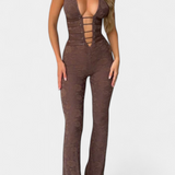 Kendra Mono Halter de Encaje con Espalda Ajustable