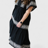 Allona Vestido Maxi Boho con Escote en V y Corte Relajado