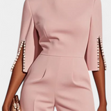 Prim Mono Suelto de Color Sólido con Cuello Redondo