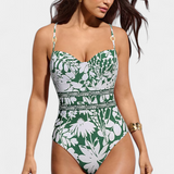 Ahria Bañador Entero con Vestido de Tirantes y Estampado de Sombras Naturales