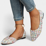 Crystal Zapatillas Tejidas Multicolores con Punta Afilada