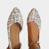 Crystal Zapatillas Tejidas Multicolores con Punta Afilada