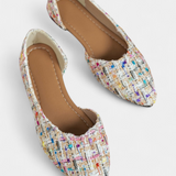 Crystal Zapatillas Tejidas Multicolores con Punta Afilada