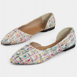 Crystal Zapatillas Tejidas Multicolores con Punta Afilada