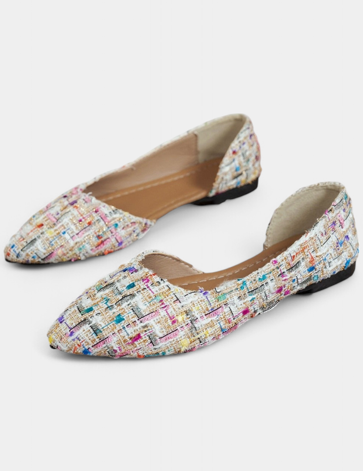Crystal Zapatillas Tejidas Multicolores con Punta Afilada