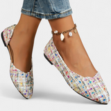 Crystal Zapatillas Tejidas Multicolores con Punta Afilada