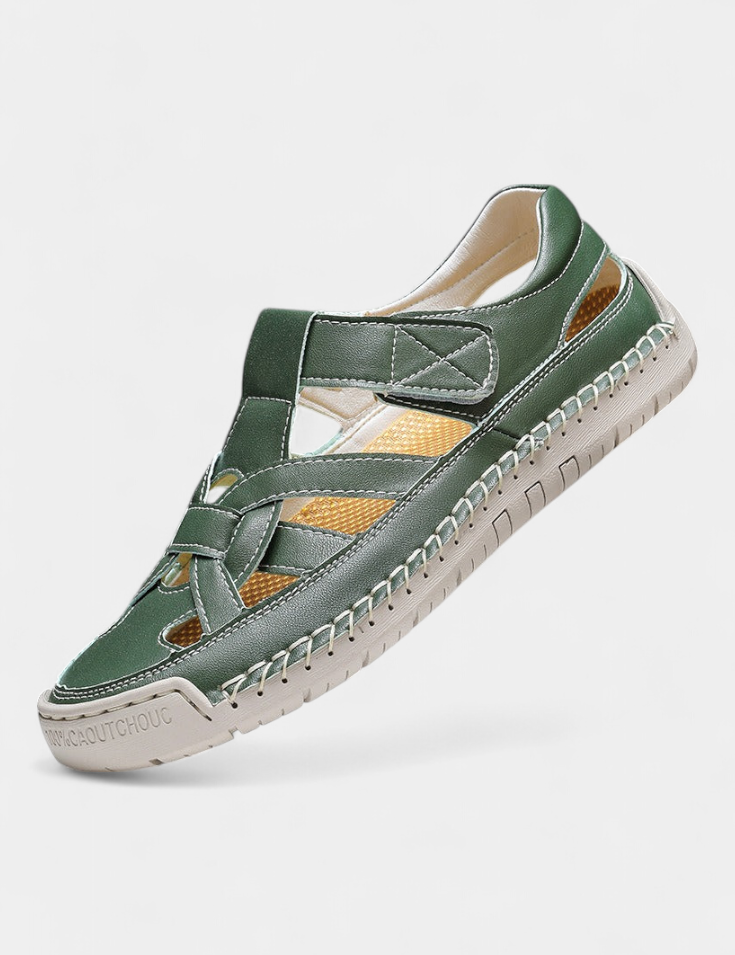 Kaia Sandalias Ergonómicas de Cuero Sintético con Corte Lateral