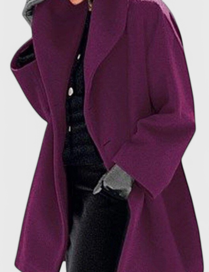 Abrigo Oversized de Mezcla de Lana Harper con Solapa Ancha