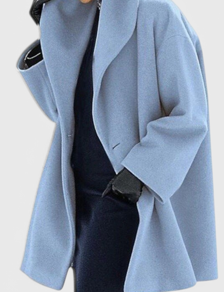 Abrigo Oversized de Mezcla de Lana Harper con Solapa Ancha