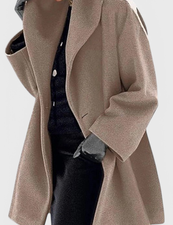 Abrigo Oversized de Mezcla de Lana Harper con Solapa Ancha