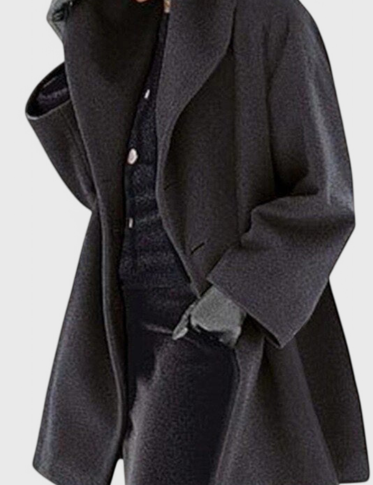 Abrigo Oversized de Mezcla de Lana Harper con Solapa Ancha