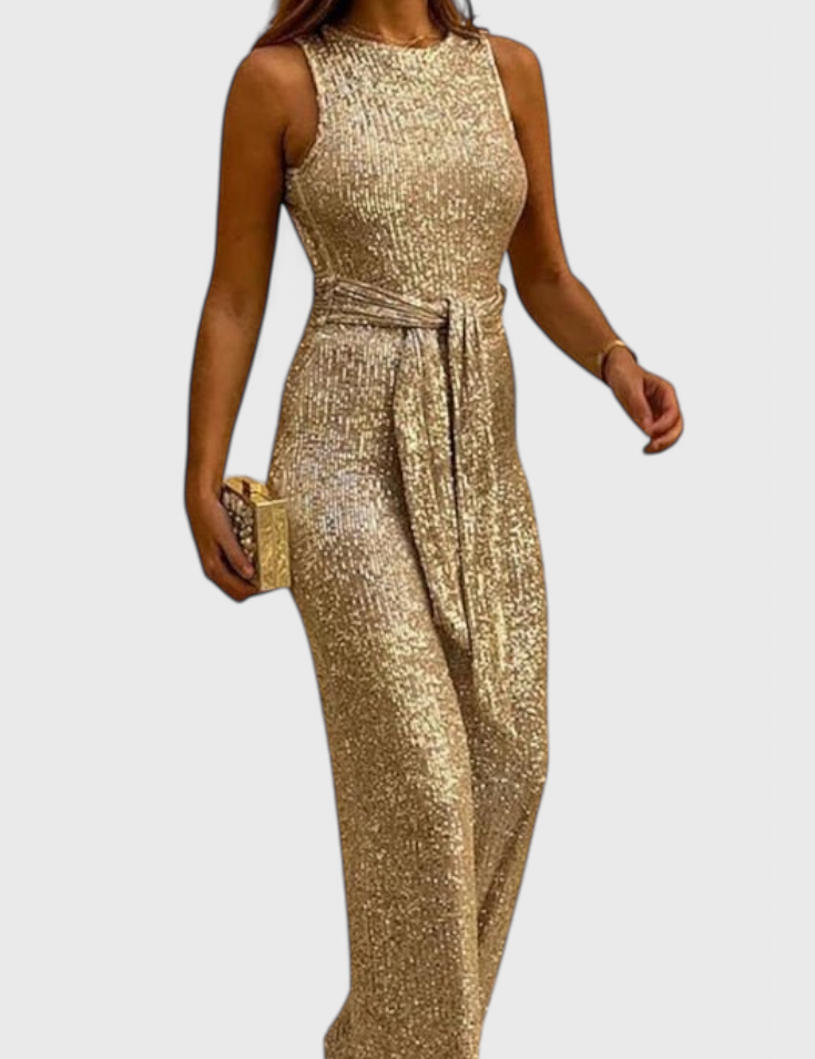 Adele Mono de lentejuelas con cintura ajustable