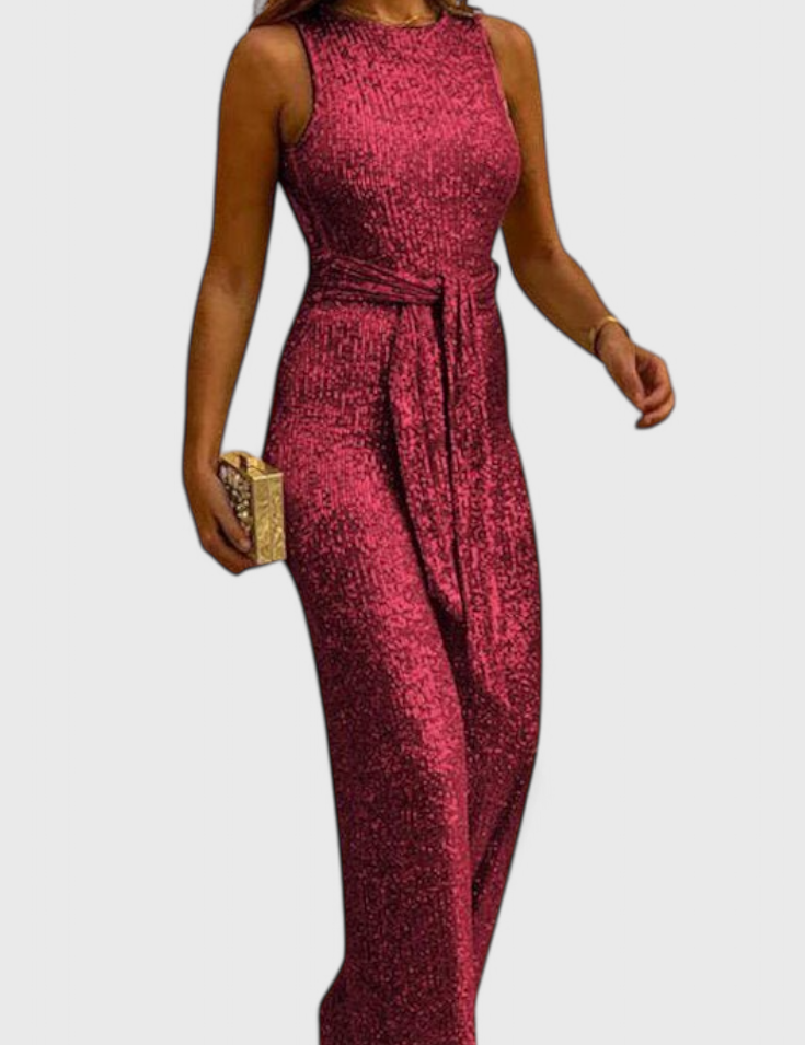 Adele Mono de lentejuelas con cintura ajustable