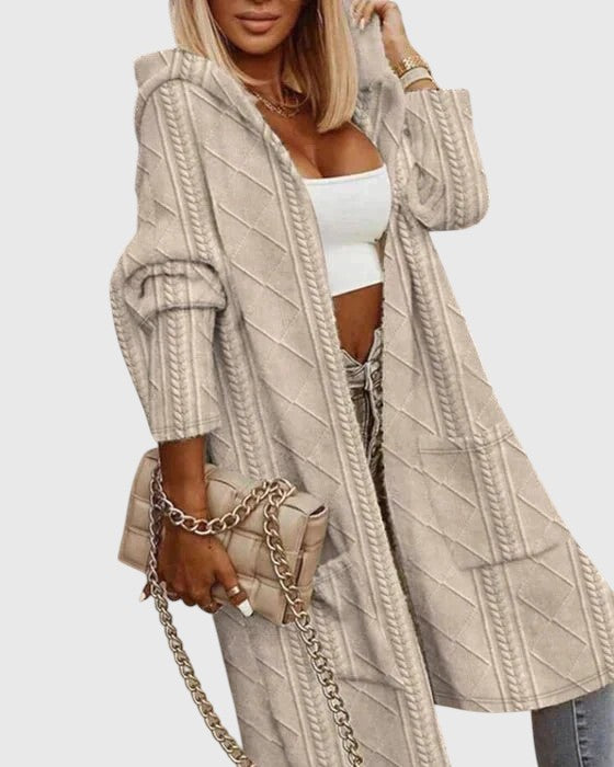 Johani - Cárdigan con Capucha de Largo Extendido